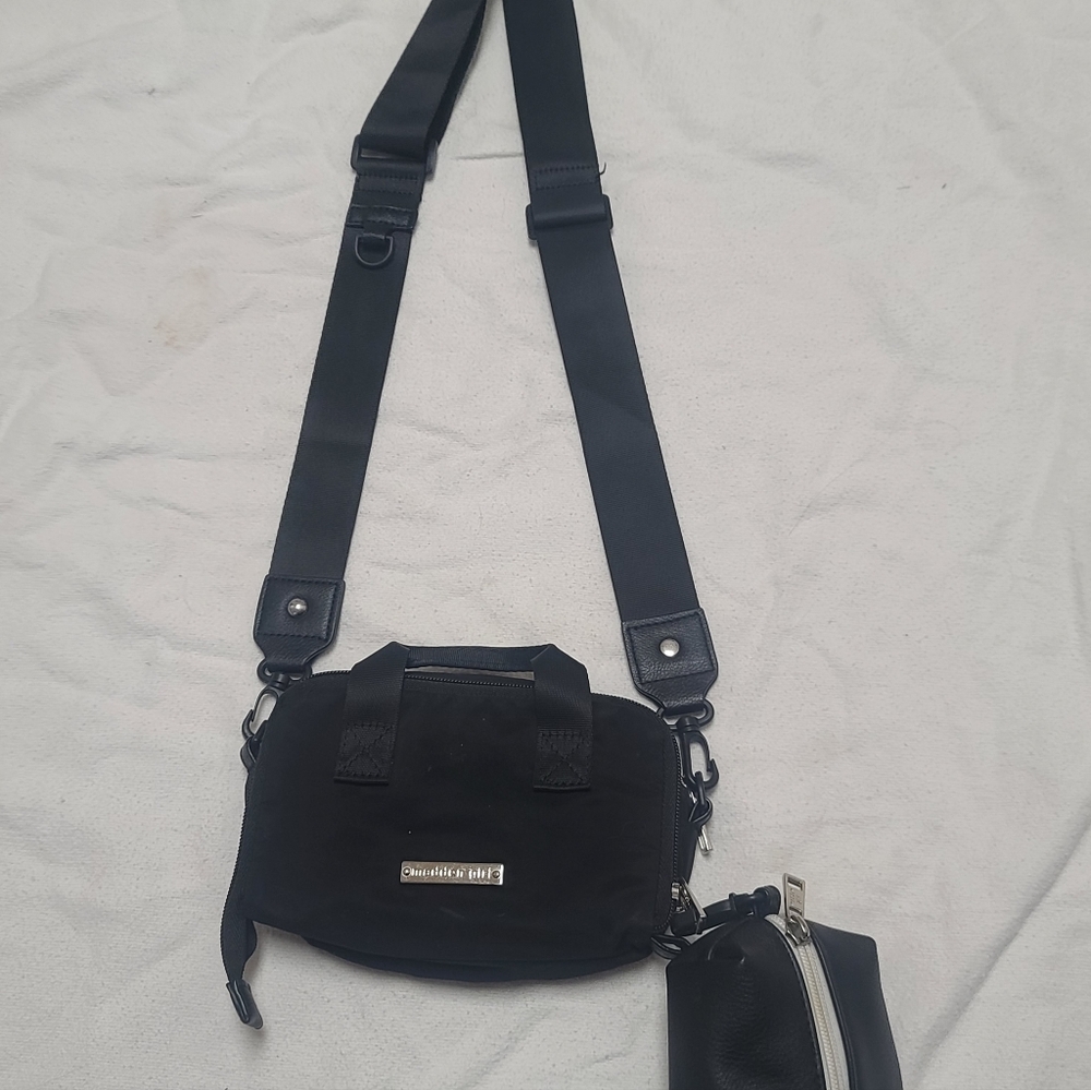 Madden Girl Black MiniCrossbody Bag with Detachable Zip Change Pouch - Picture 13 of 13